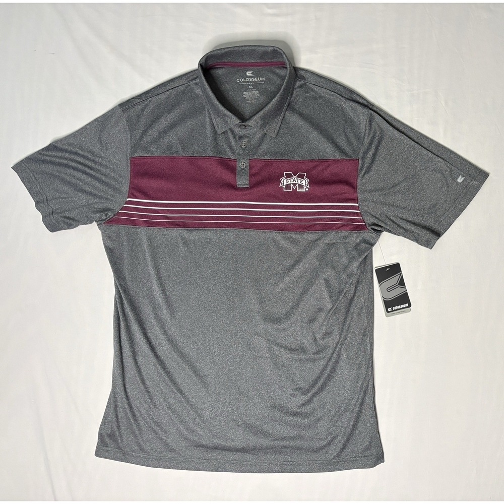 NWT Colosseum Mississippi State Bulldogs Polo Shirt Men's Multicolor XL Football